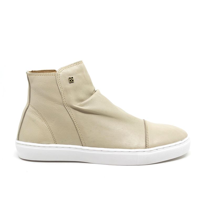 Tênis-Feminino-Perlatto-Fre3128-em-Couro-Off-White-Burned