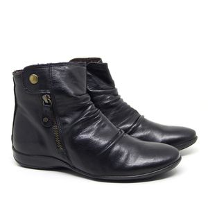 Bota Feminina Ang867 Couro Preto Burned