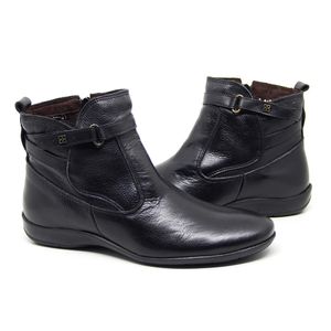 Bota Feminina Angel em Couro Preto  - ANG801