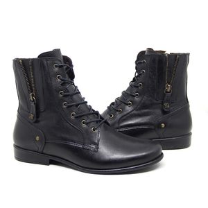 Coturno Feminino Luna em Couro Preto - LUN677