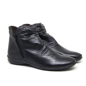 Bota Feminina Angel em Couro Preto - ANG820