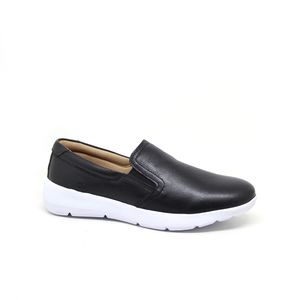 Tênis Feminino Luc004 de Calçar em Couro Preto