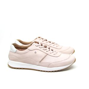 Tênis Feminino Tie23 Couro Rose/Gelo
