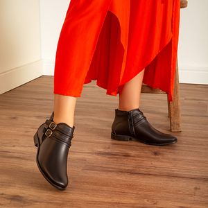 Bota Feminina Luna em Couro Preto - LUN681