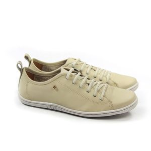 Tênis Feminino de Elástico Fiz2640 em Couro Off White Semi Brilho