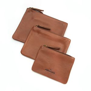 Kit Necessaire Bpa005 em Couro Tan