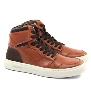Tênis Casual LTR Eaw006 Couro Tan/Café/Verde Burned