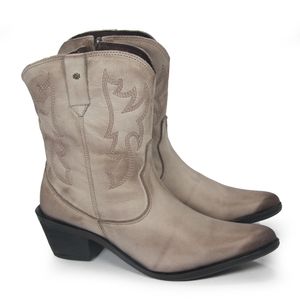 Bota Feminina Wes003 Couro Tostado Old