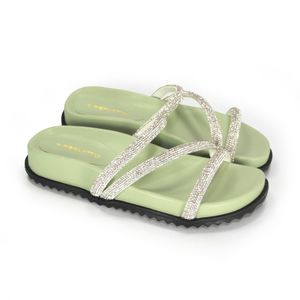 Sandália Birken Feminina Birklp021 em Prata/Off Mint