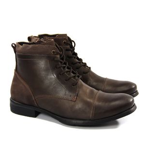 Bota Masculina com Biqueira Gua9326 em Couro Café Old