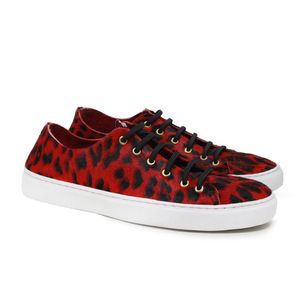 Tênis Feminino de Elástico Fre3149 em Couro Animal Printing Merlot