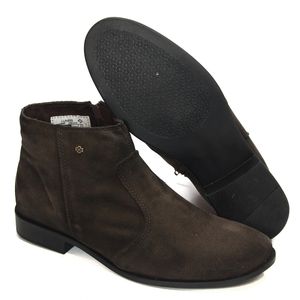 Bota Fem Luna Sintetico Sued Café Velluto Preto - LUN693