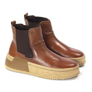 Tênis Feminino DRE006 Couro Tabaco Rubber