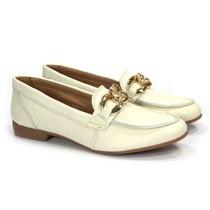 Sapato Tro1153L c/ Corrente em Couro Creme Burned