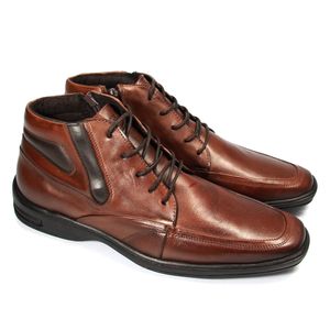 Bota Medelin Couro Pinhão Café - MED005L