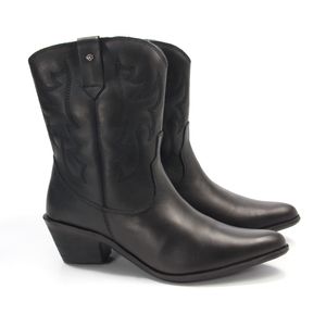 Bota Feminina Wes003 Couro Marinho Old