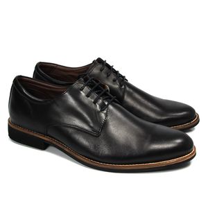 Sapato Masculino Casual de Amarrar BOL004L em Couro Preto Burned
