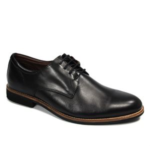 Sapato Masculino Casual de Amarrar BOL004L em Couro Preto Burned