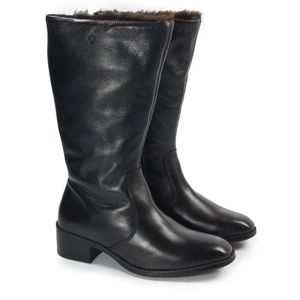 Bota Feminina LIE003 Couro Preto Burned