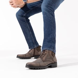 Coturno Masculino Roc1351L de Amarrar em Couro Terracota-Sued Castor Velutto Pto