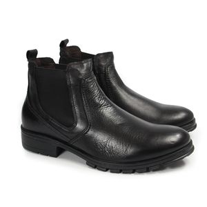 Coturno Masculino Roc1352L c- Elastico em Couro Preto Burned