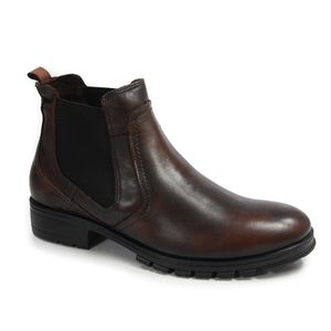 Coturno Masculino em Couro Pinhão Antique Preto - Roc1352L
