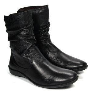 Bota Feminina Angel em Couro Preto - ANG001