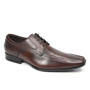 Sapato Social Masculino Mon005 de Amarrar em Couro Pinhão Antique Preto