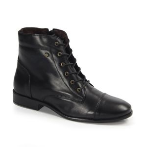 Coturno Feminino Luna em Couro Preto - LUN688G