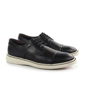 Sapato Masculino Rotterdam - Couro Preto Burned - ROT001
