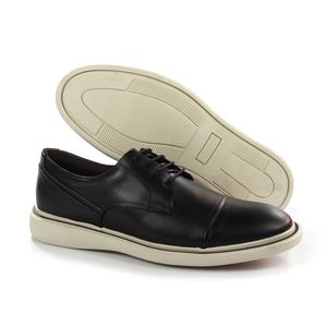 Sapato Masculino Rotterdam - Couro Preto Burned - ROT001