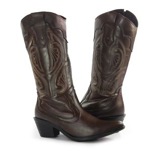 Bota Feminina Western - Couro Terracota Burned - WES008