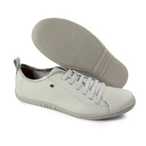 Tenis Fizzy - Couro Branco Prata FIZ2645