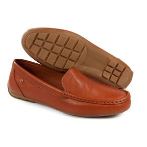 Mocassim Lady Couro Tan Lustro - LAD001
