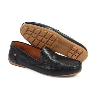 Mocassim Lady Couro Preto - LAD003