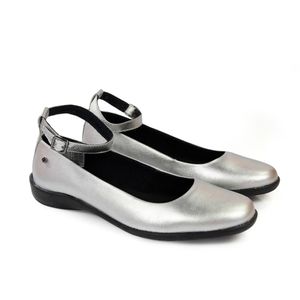 Sapatilha Angel Couro Prata - ANG1024