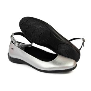 Sapatilha Angel Couro Prata - ANG1024