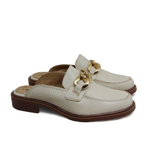 Mule Kate Couro Off White - KAT023
