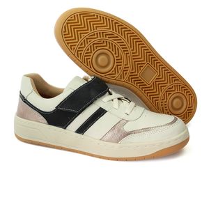 Tenis Sara Couro Bari Off W. Prata Velha Roma Preto - SAR001