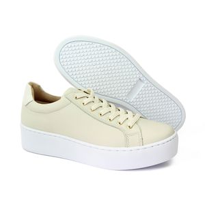 Tênis Myla Couro Bari Off White Roma Gelo - MYL002