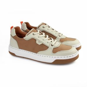 Tênis Michigan Couro Off White Tostado - MIC012