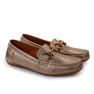 Mocassim Lady Couro Prata Velha - LAD1008