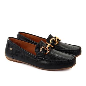 Mocassim Lady Couro Preto - LAD1009