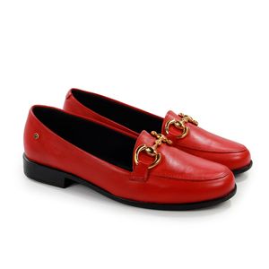 Mocassim Luna Couro Rubi - LUN1007