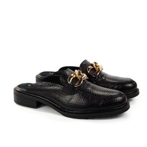 Mule Kate Couro Preto - KAT041