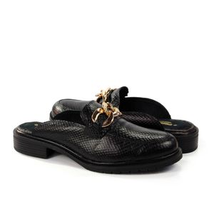 Mule Kate Couro Preto - KAT041
