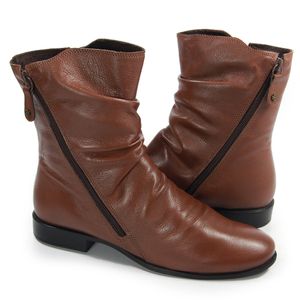 Bota Luna Couro Comfort Mogno - LUN004