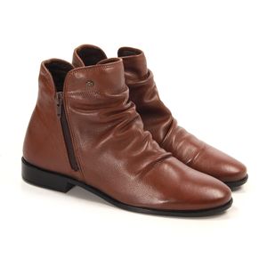 Bota Luna Couro Comfort Mogno - LUN679