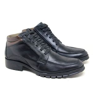 Coturno Rocker Couro Preto Terracota - ROC1360