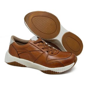 Tênis Sky Couro Roma Tan Bari Off White - SKY001